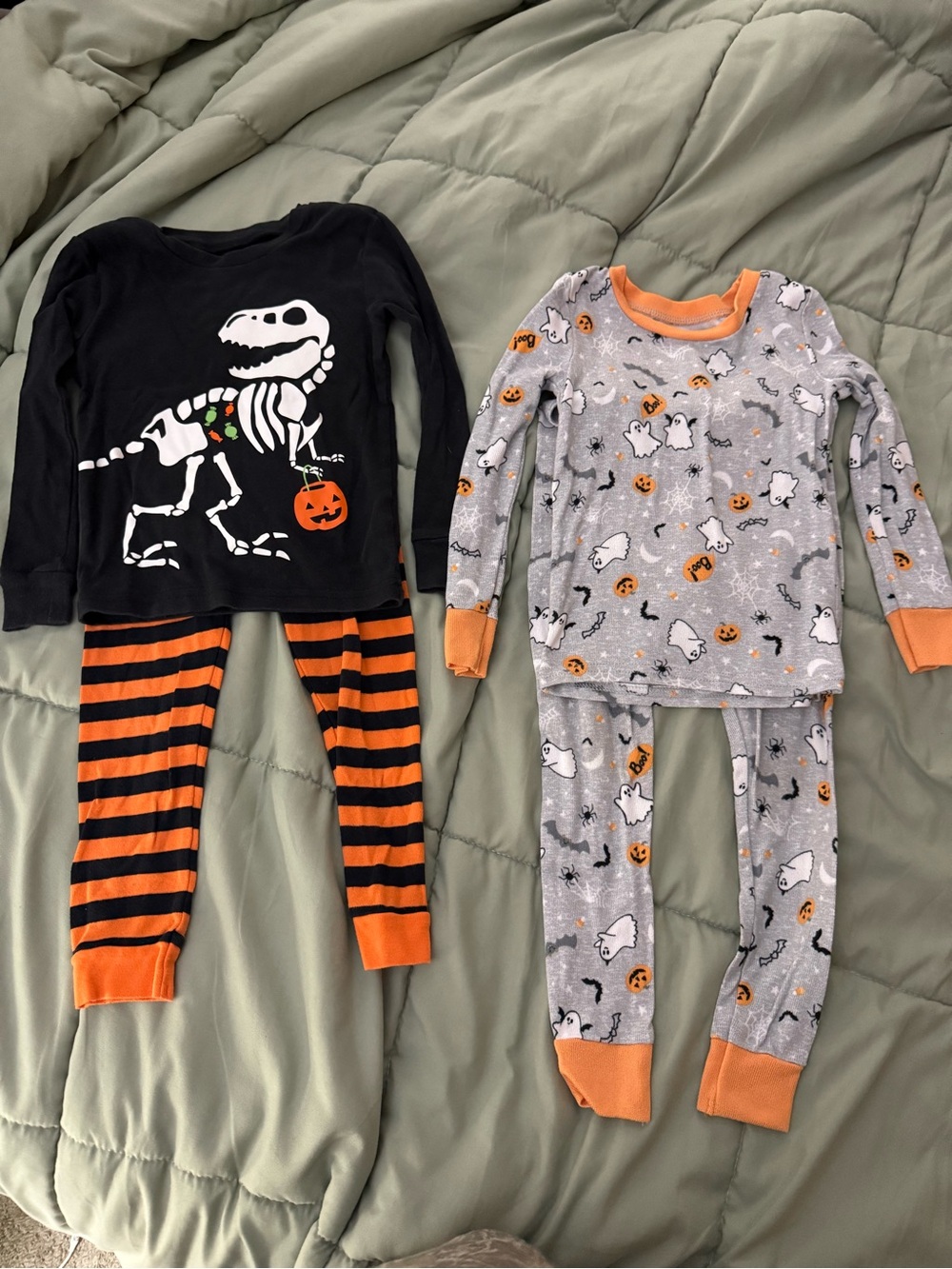 Carter's Kids Halloween Pajama Sets - Black, Gray & Orange